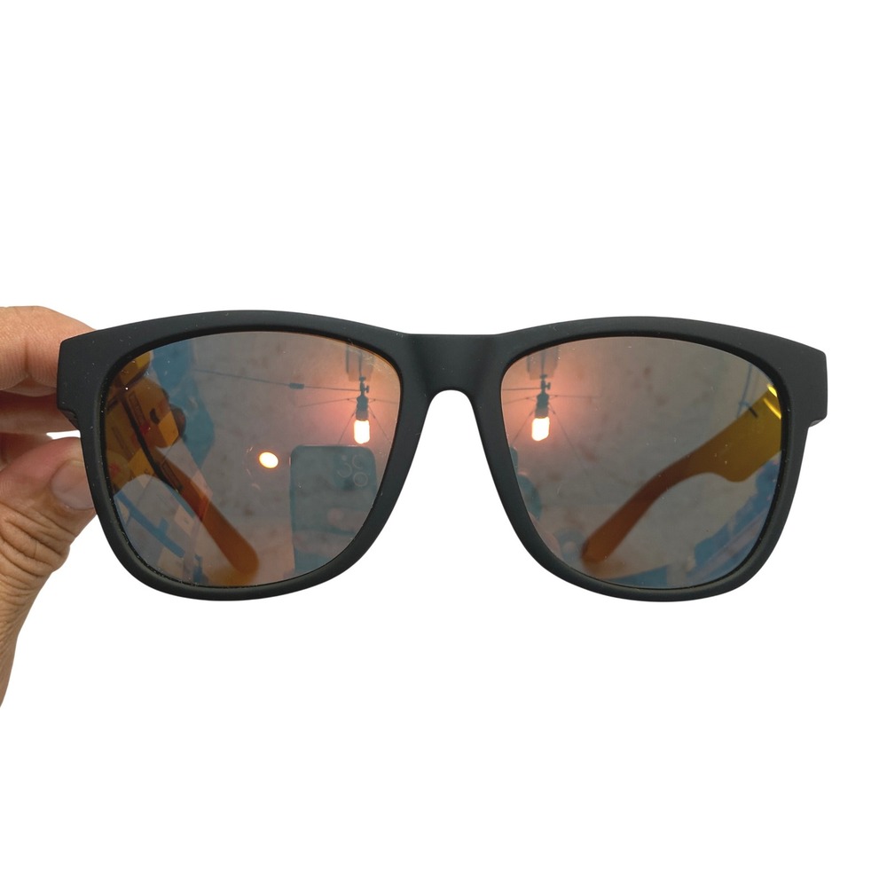 Goodr Beelzebub's Bourbon Burpees Sunglasses OS Black Orange Mirrored Lenses
